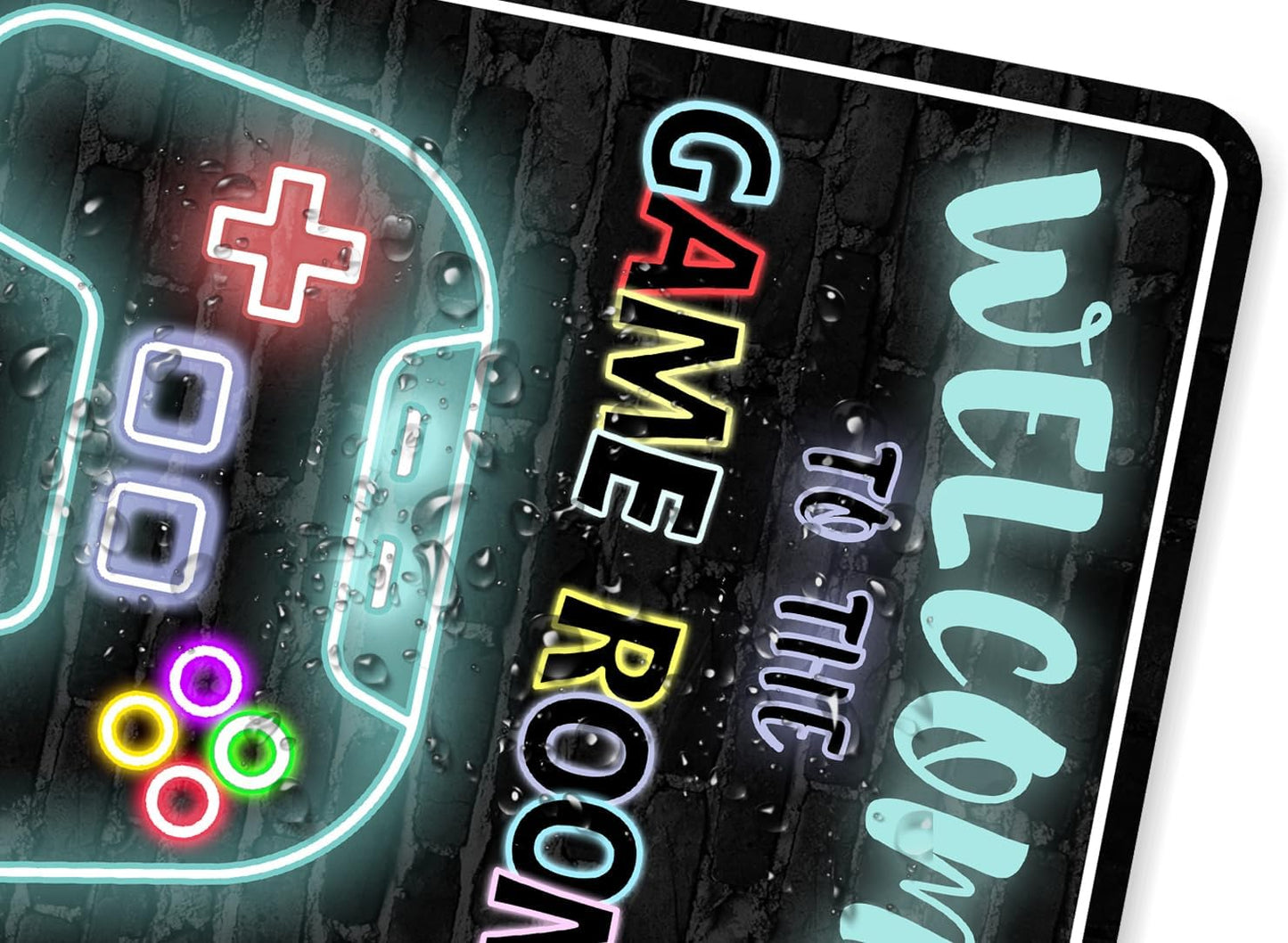 Gaming Room Metal Sign Gamer Wall Decor for Boys Game Room Bedroom Gamers Aluminum Rust 12" X 8"