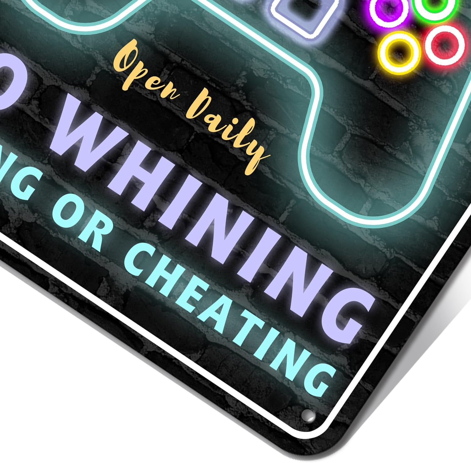 Gaming Room Metal Sign Gamer Wall Decor for Boys Game Room Bedroom Gamers Aluminum Rust 12" X 8"