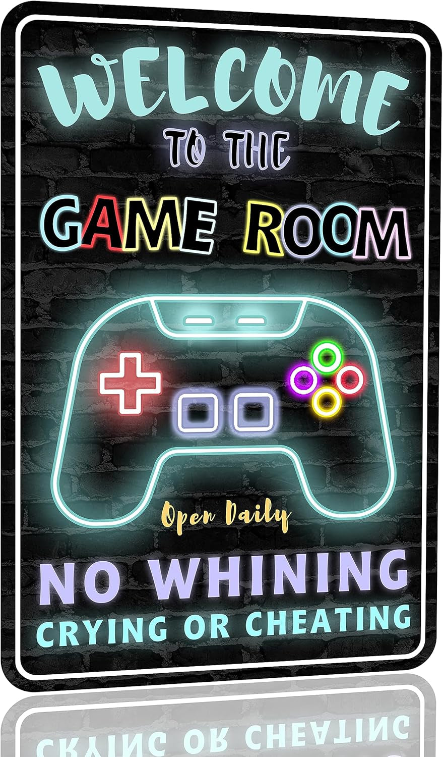 Gaming Room Metal Sign Gamer Wall Decor for Boys Game Room Bedroom Gamers Aluminum Rust 12" X 8"